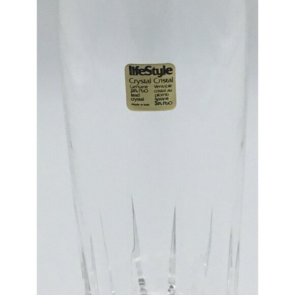 LifeStyle 24% Lead Crystal Vintage Champagne Flute Original Gold Label Italy - Picture 3 of 7